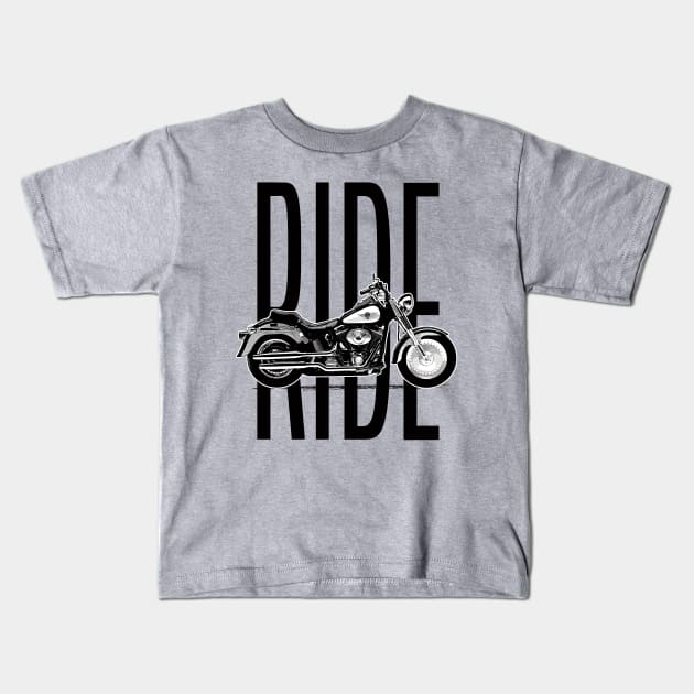 RIDE BIG, Fatboy Kids T-Shirt by Cimbart